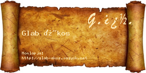 Glab Ákos névjegykártya